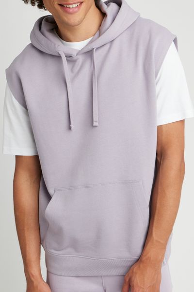 Sweat sans manches &agrave; capuche