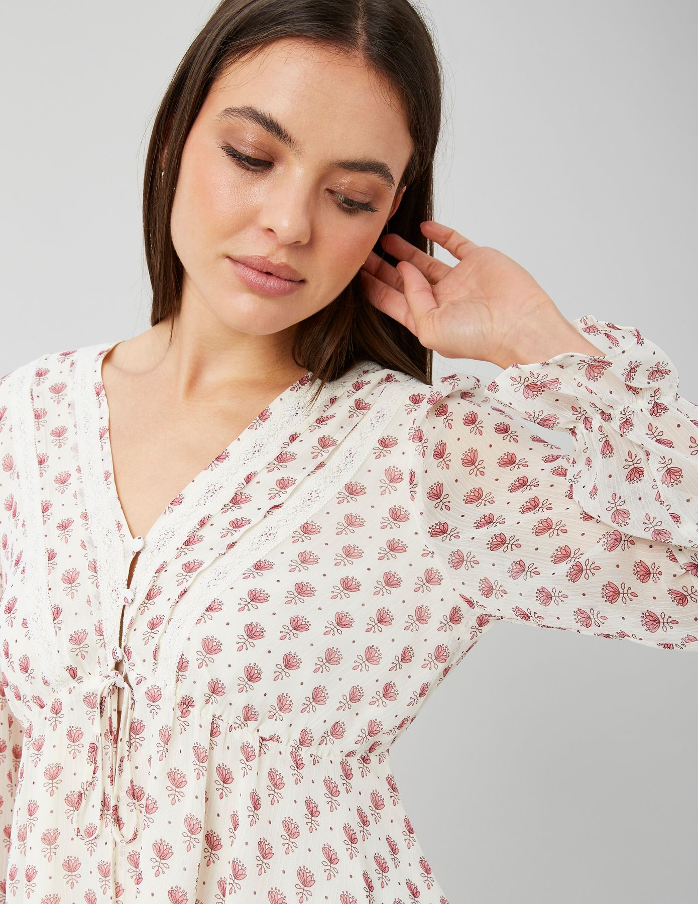 Blouse en voile imprimé