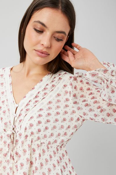 Blouse en voile imprimé