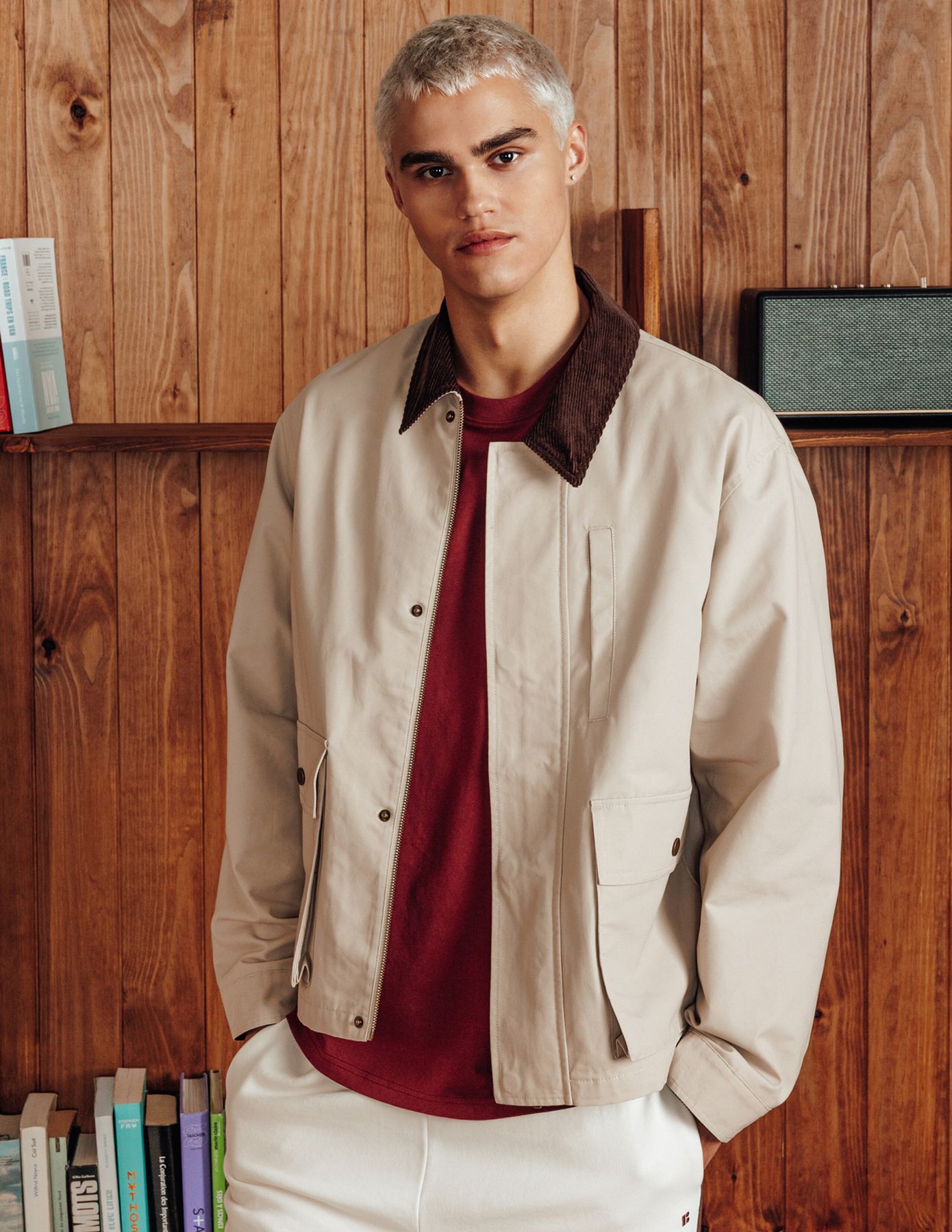Veste zippée col velours