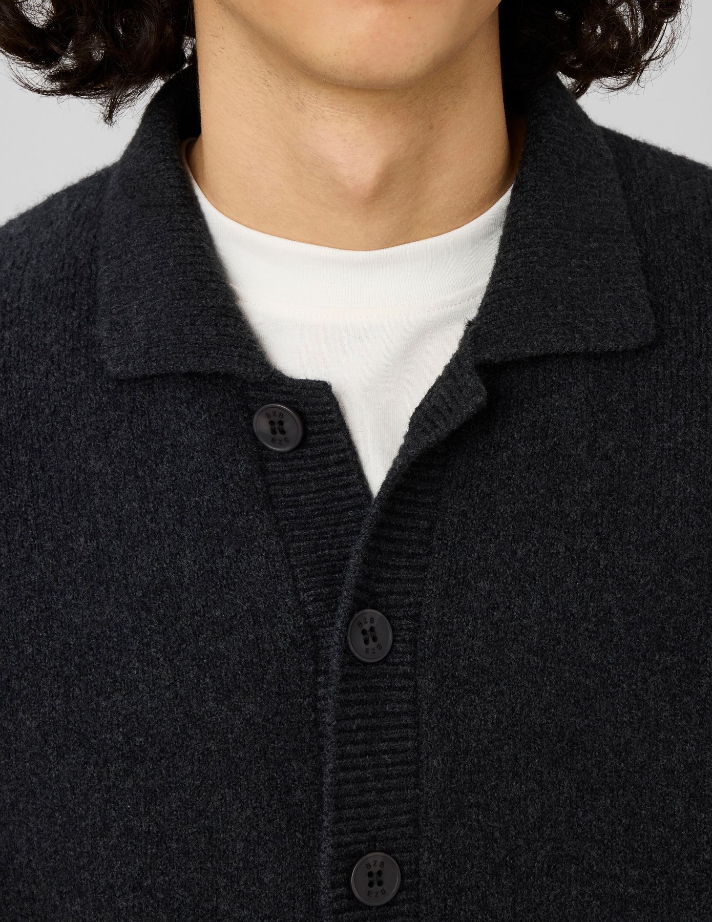 Cardigan boutonn&eacute; col polo