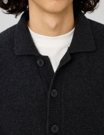 Cardigan boutonn&eacute; col polo