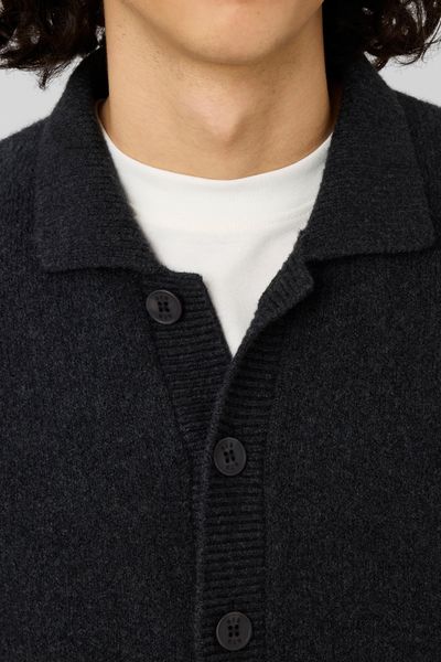 Cardigan boutonn&eacute; col polo