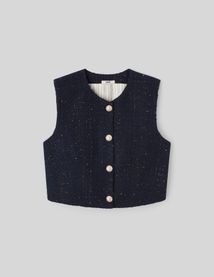Gilet sans manches en tweed