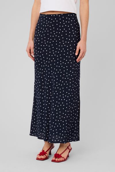 Jupe longue &agrave; pois