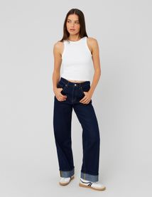 Jean baggy à revers