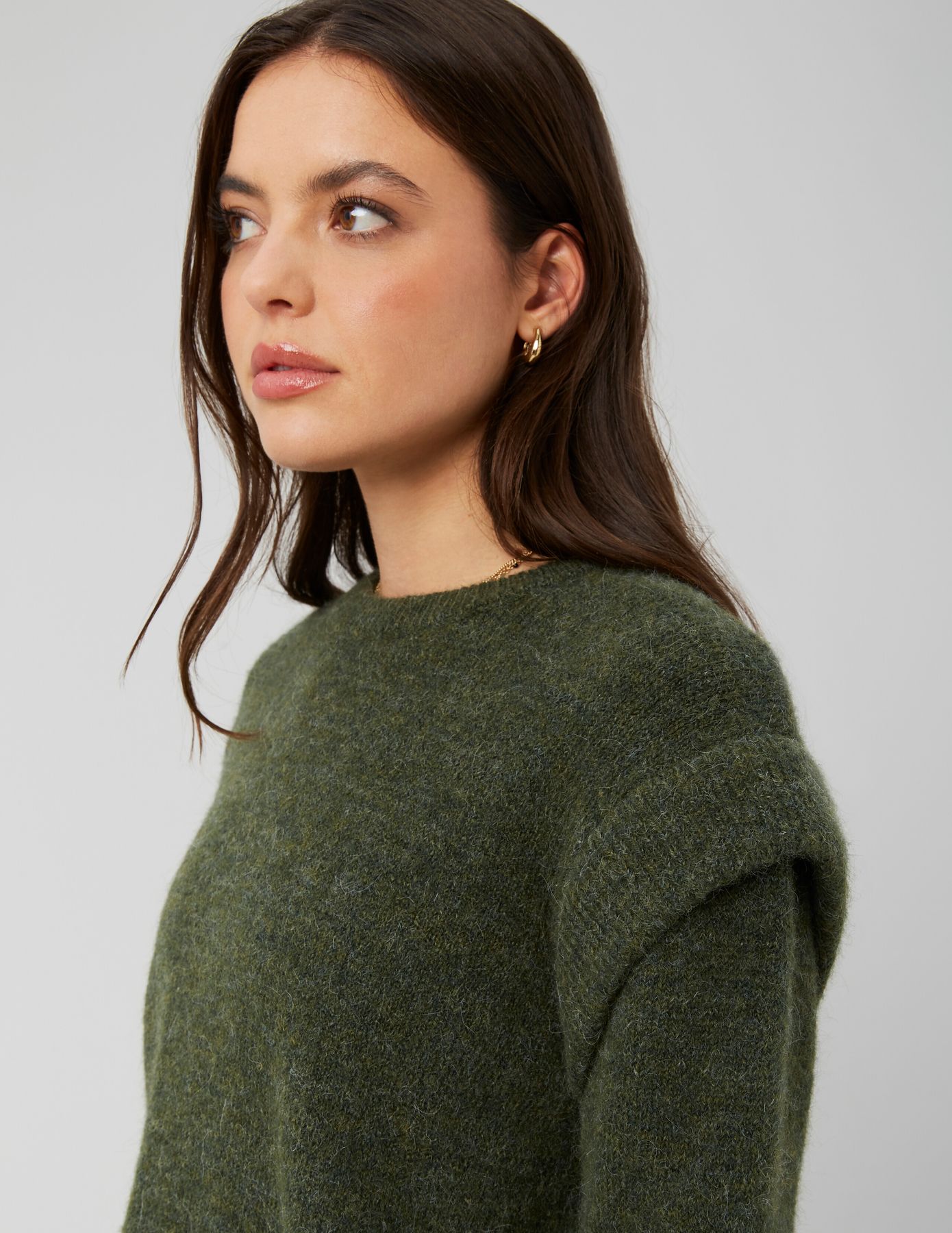 Pull col rond chiné