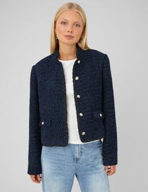 Veste tweed boutonn&eacute;e