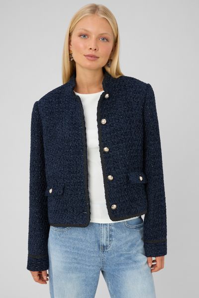 Veste tweed boutonn&eacute;e
