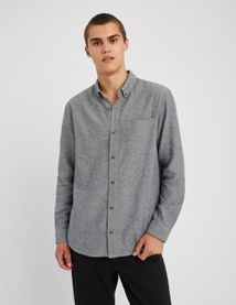 Chemise droite flanelle unie