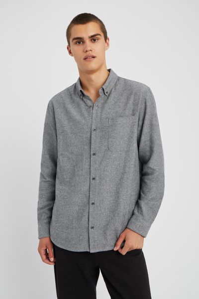 Chemise droite flanelle unie