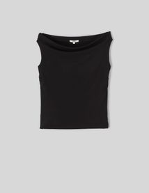 T-shirt à fronces col bardot