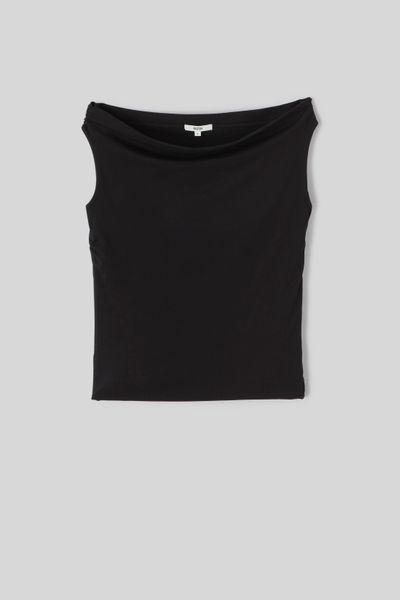 T-shirt à fronces col bardot