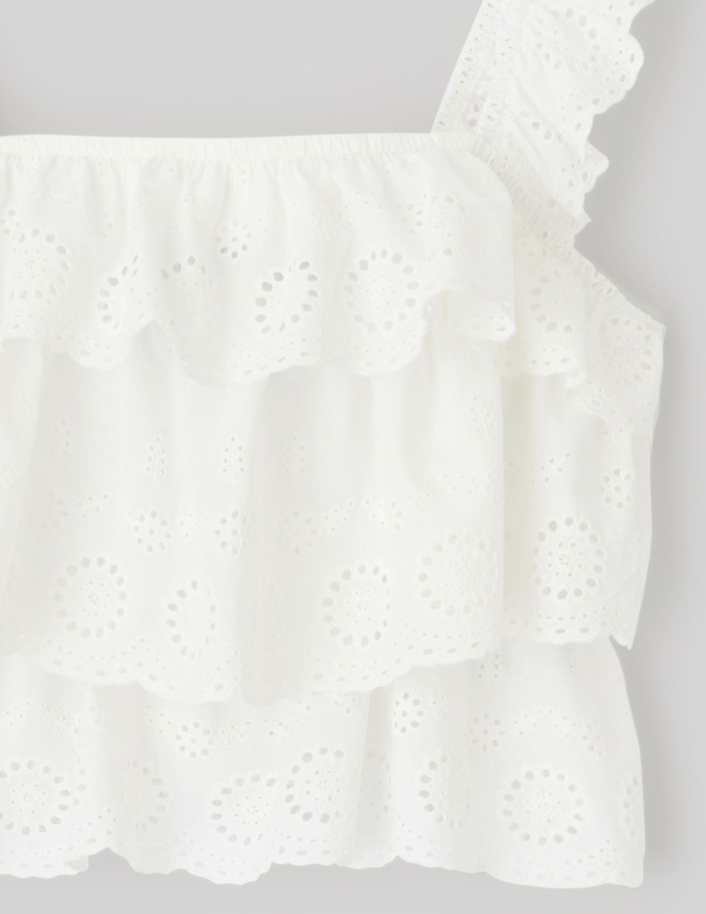 Top broderie anglaise à volant
