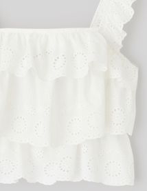 Top broderie anglaise à volant