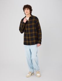 Chemise &agrave; carreaux en gaze de coton