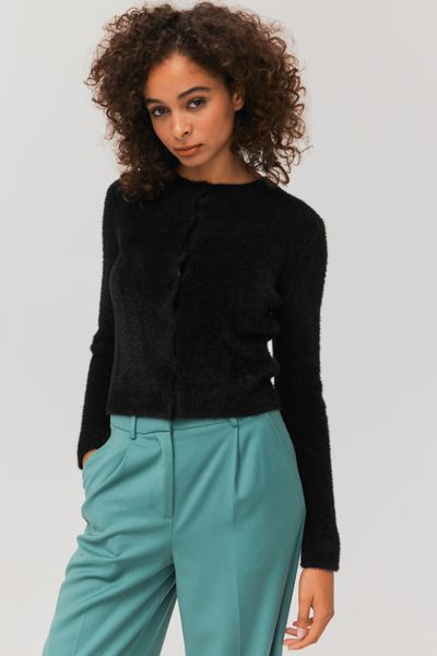 Gilet col rond fluffy