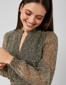 Blouse pliss&eacute;e paillet&eacute;e