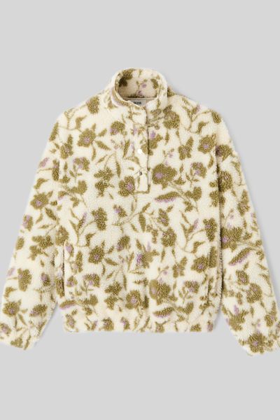 Sweat sherpa imprimé fleuri