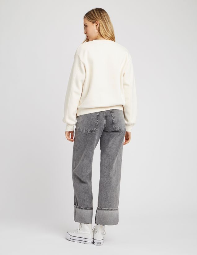 Sweat brodé patch bouclette