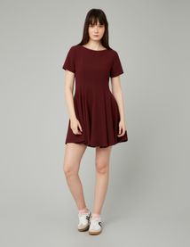 Robe courte patineuse en polyester recyclé