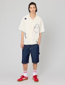 Chemise manches courtes brodée