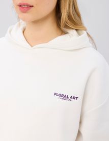 Sweat col capuche imprim&eacute; devant/dos