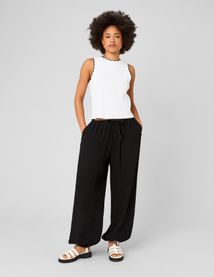 Pantalon fluide &eacute;lastiqu&eacute; bas