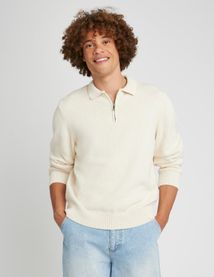 Pull col polo zippé
