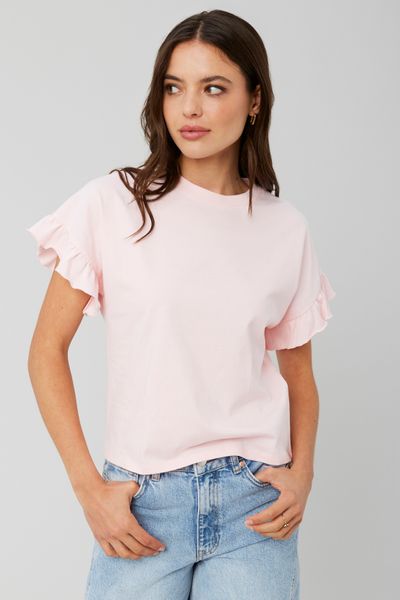 T-shirt manches courtes à volants