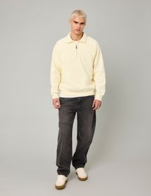 Sweat col polo zippé