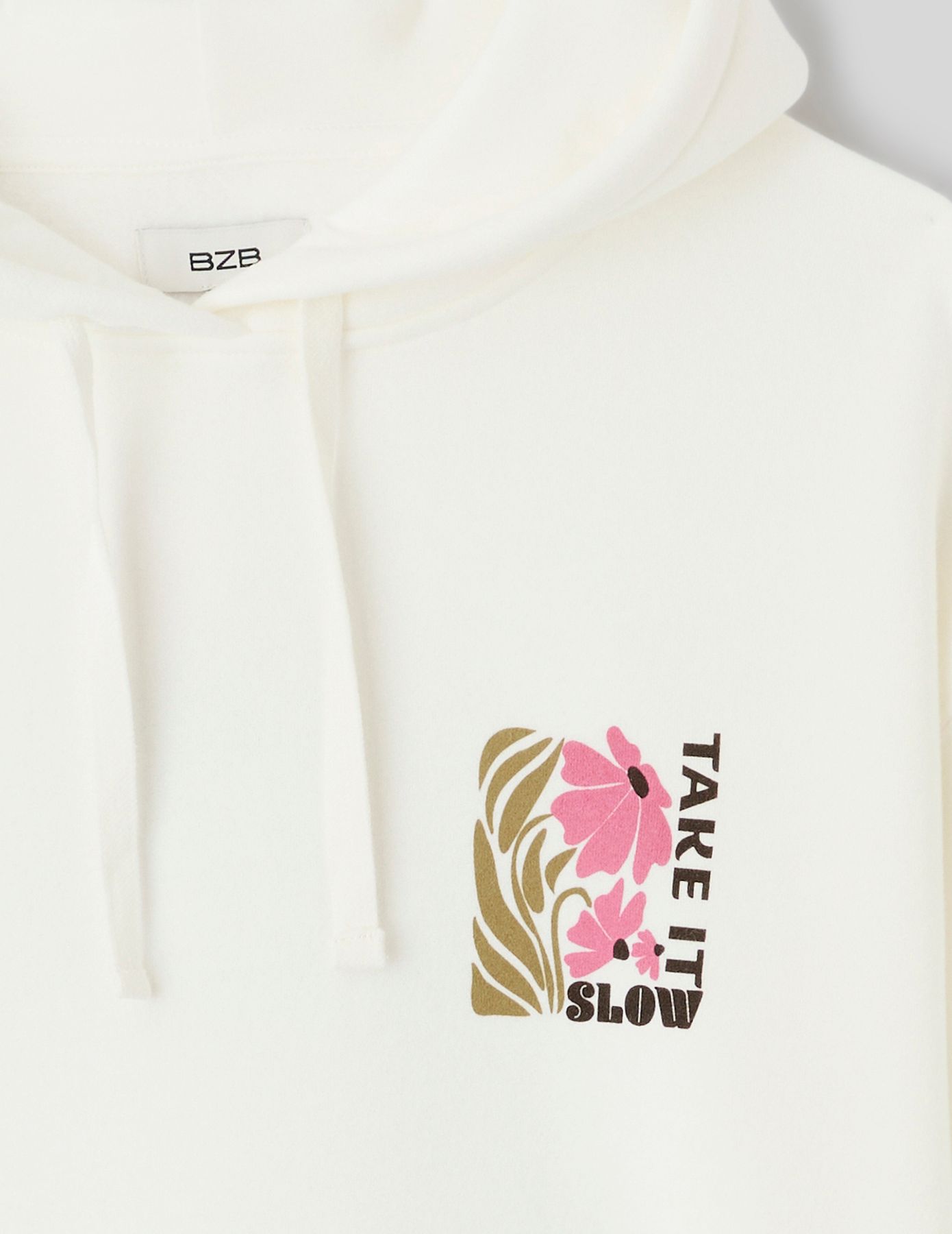 Sweat col capuche imprim&eacute; devant / dos