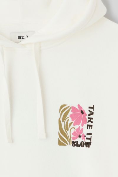 Sweat col capuche imprim&eacute; devant / dos