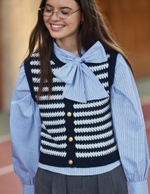 Blouse ray&eacute;e &agrave; n&oelig;ud