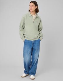 Sweat col polo zipp&eacute;