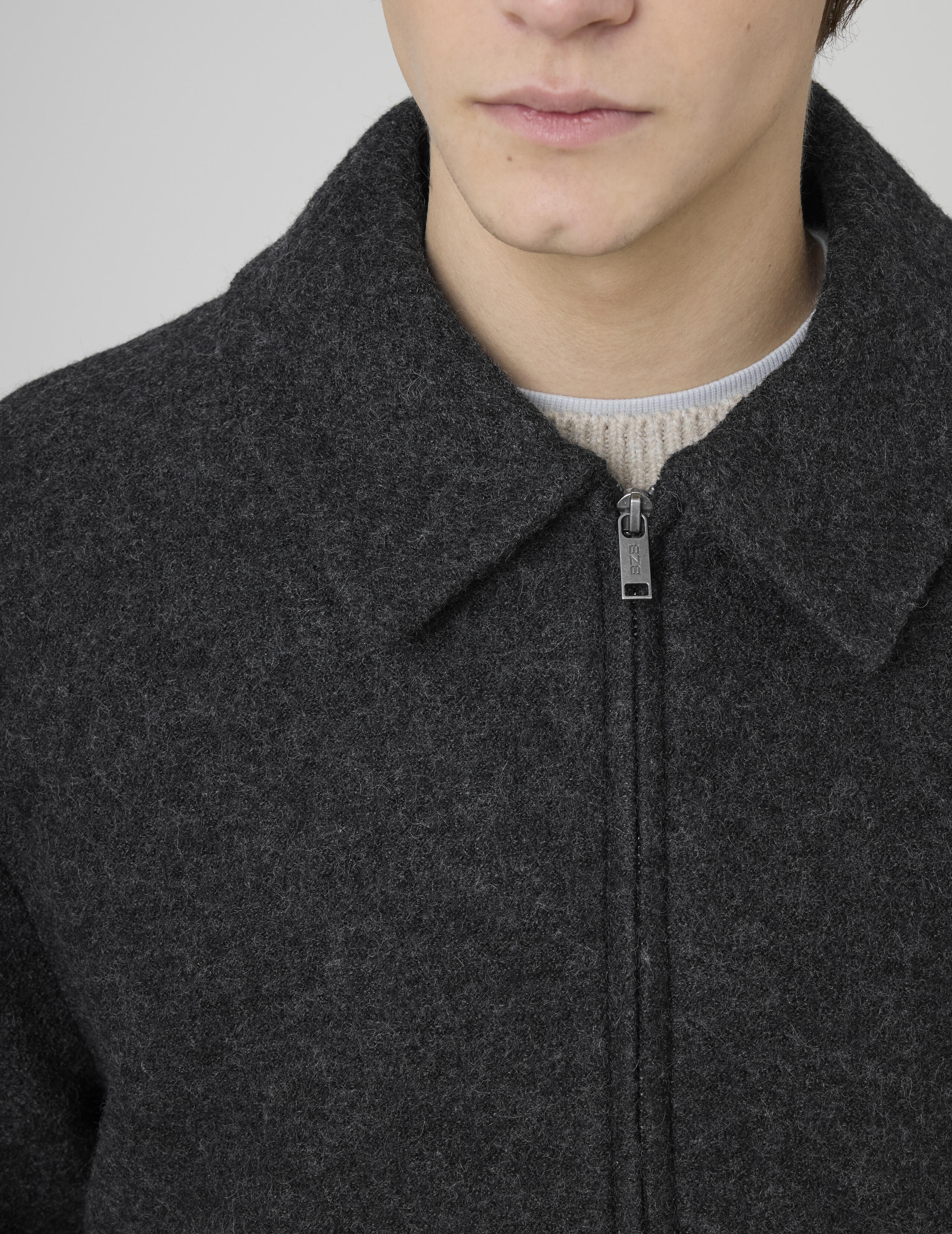 Blouson zipp&eacute; en laine