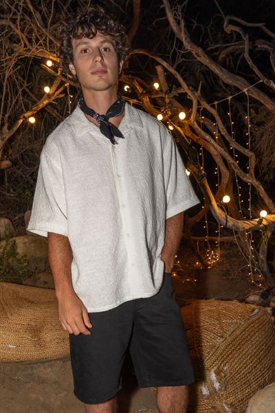 Chemise manches courtes jacquard