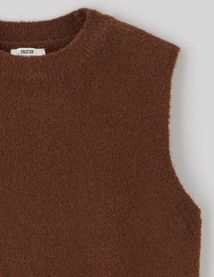 Pull sans manches bouclette