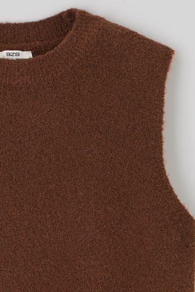 Pull sans manches bouclette