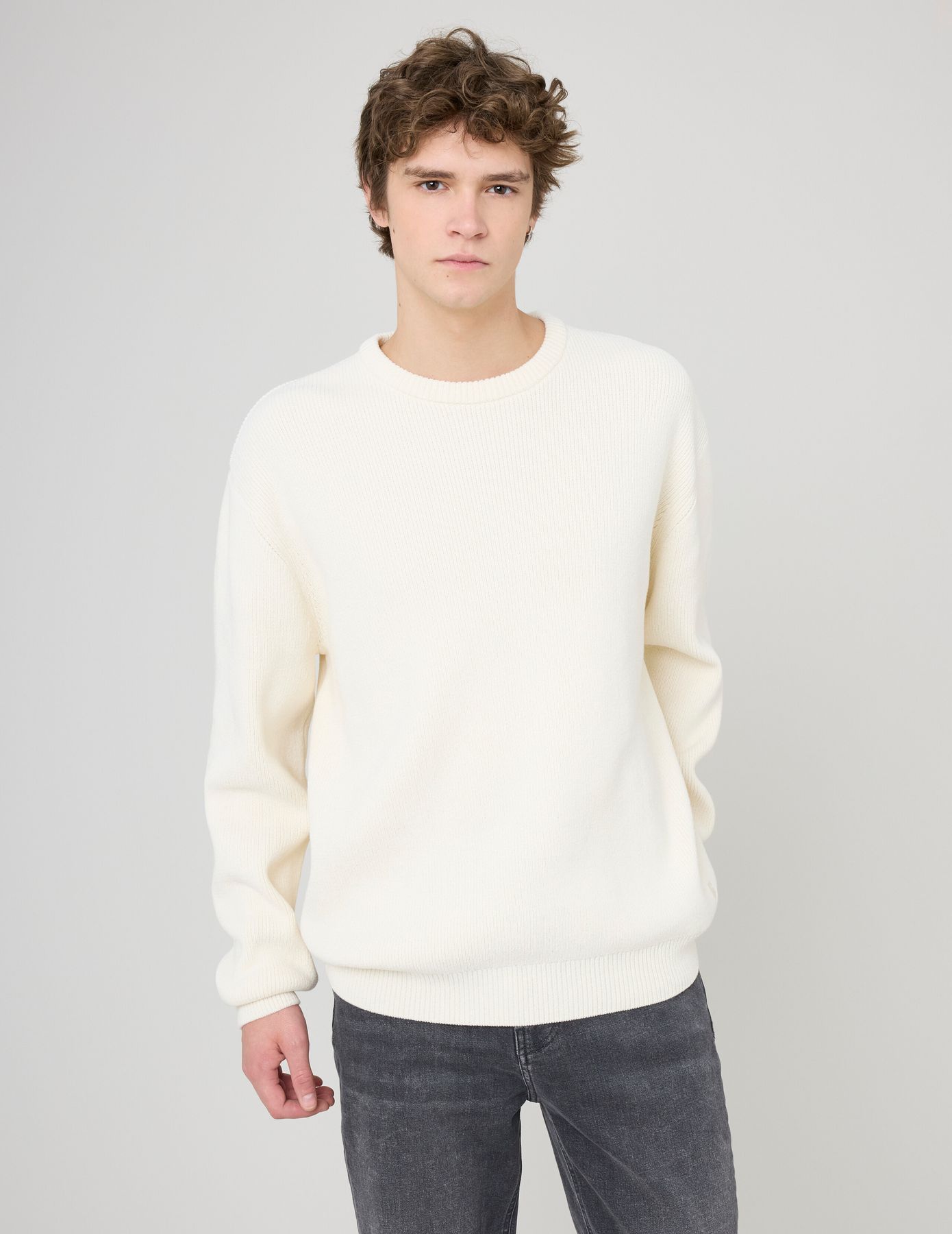 Pull chenille col rond