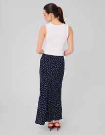 Jupe longue &agrave; pois