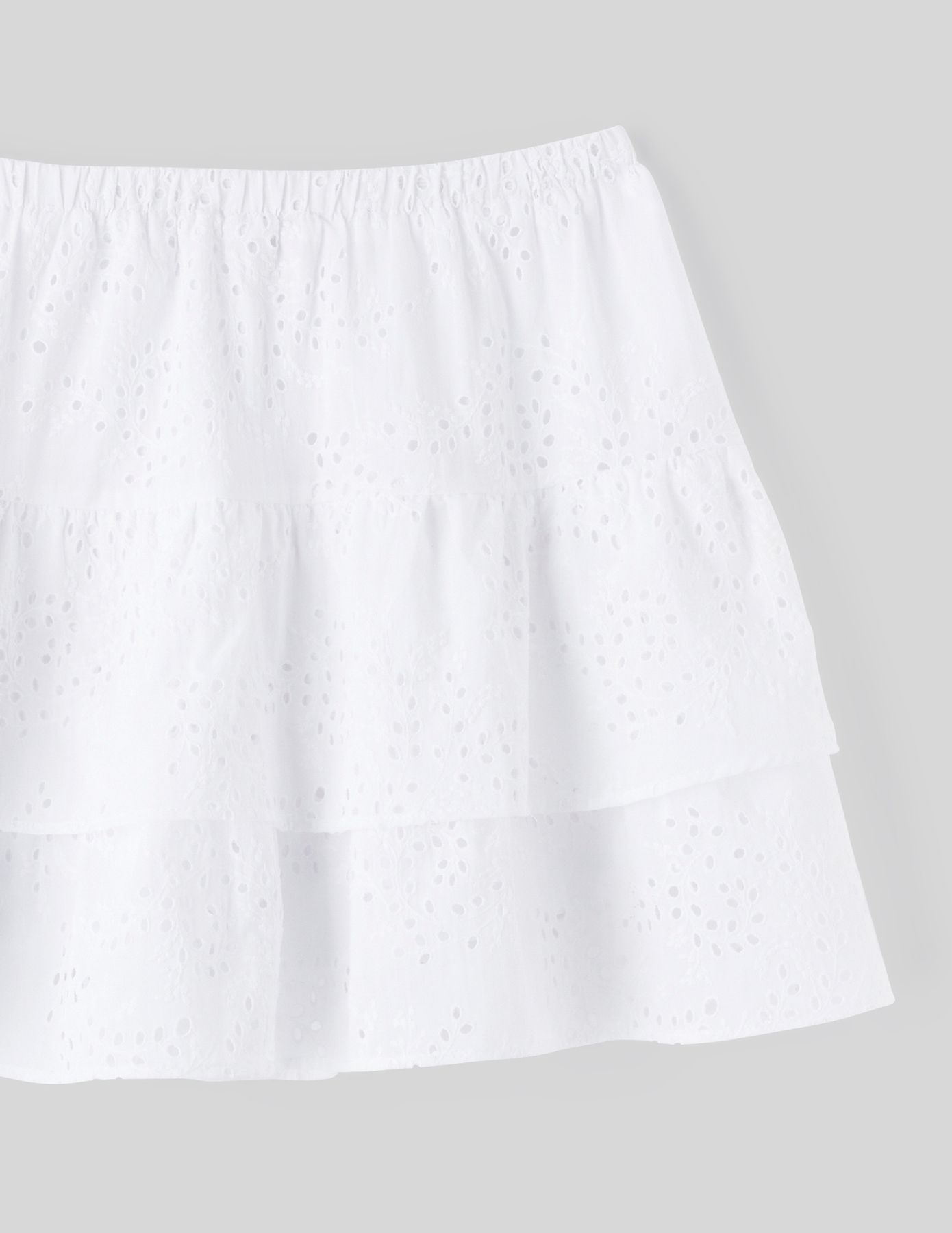 Jupe courte en broderie anglaise