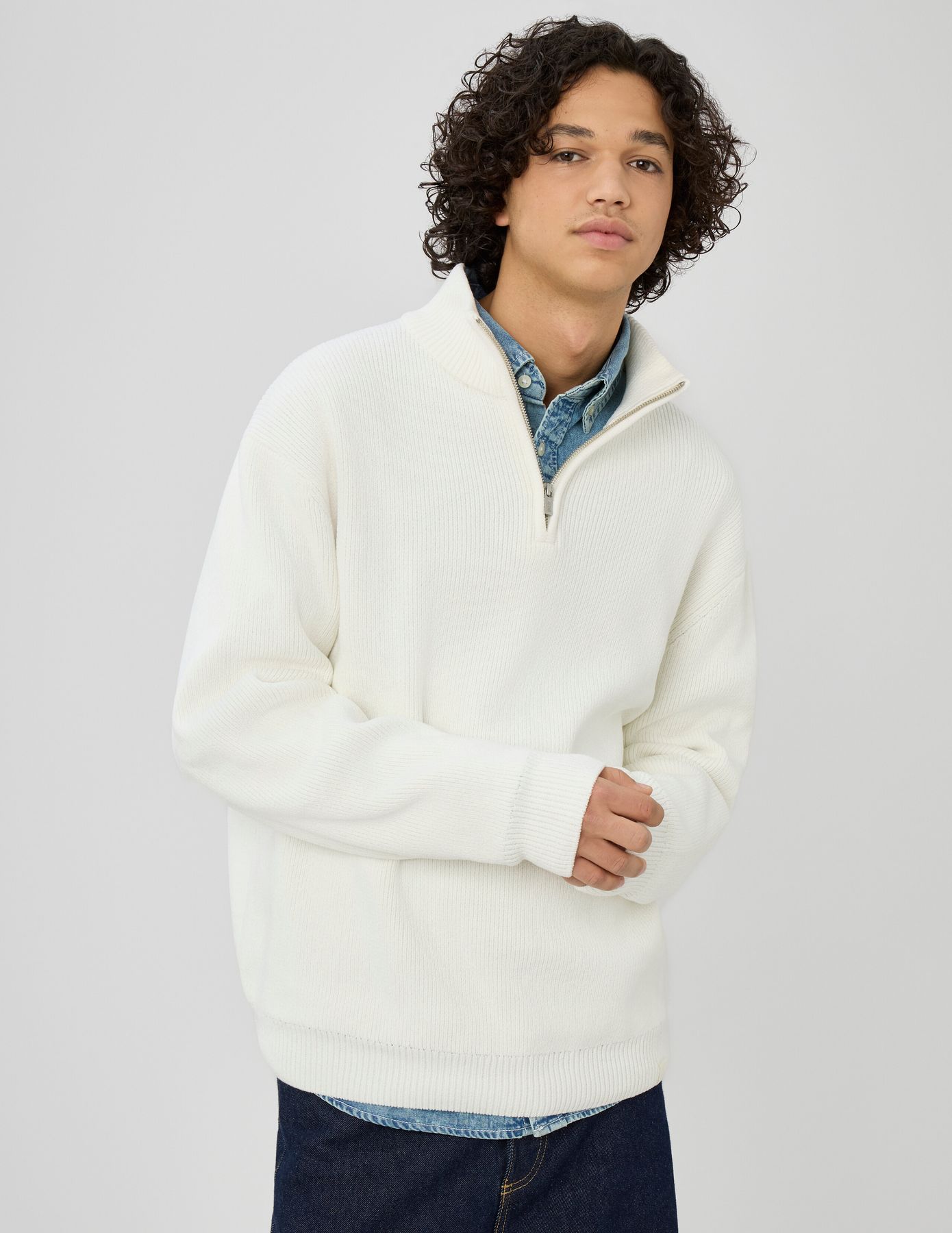 Pull chenille col montant