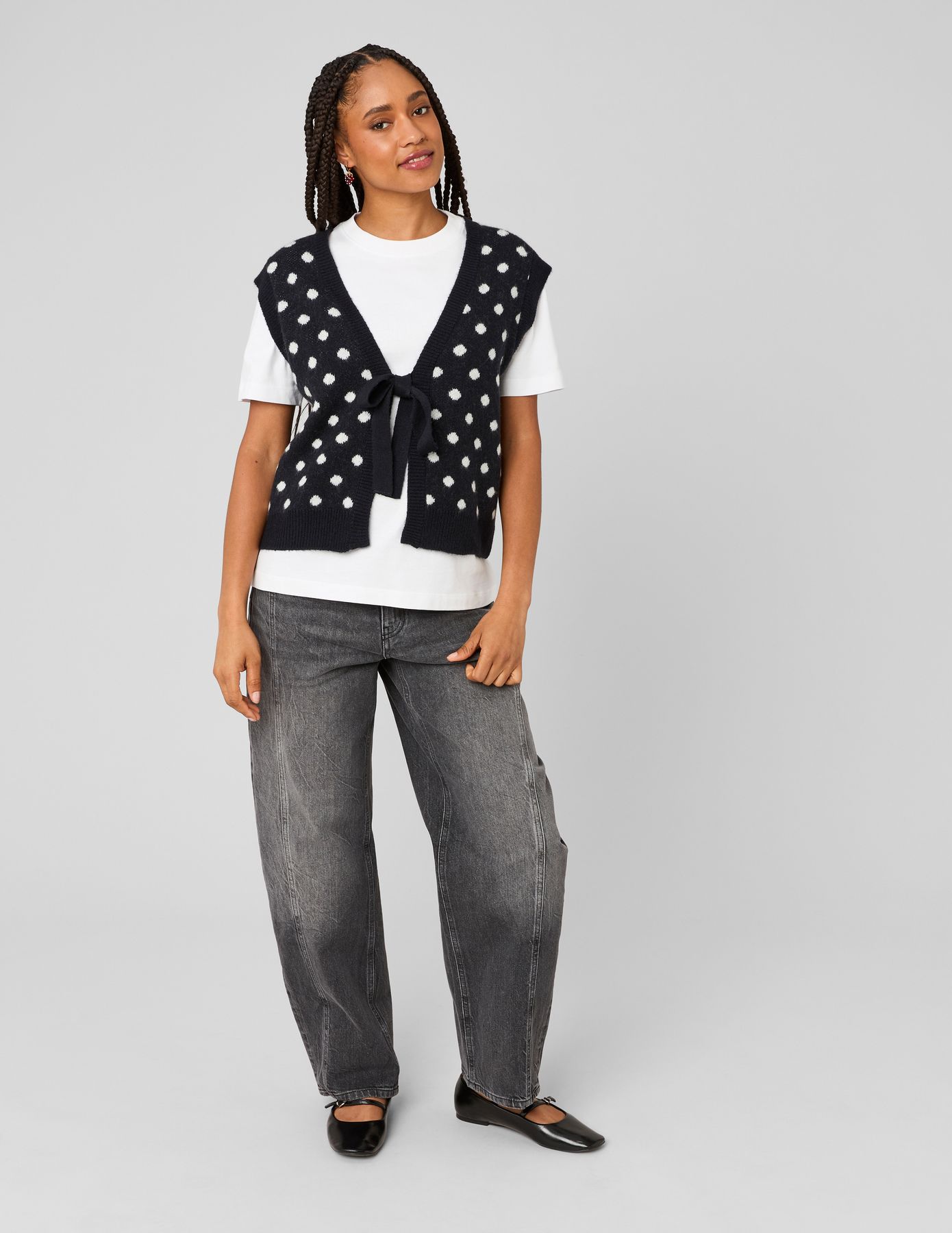 Gilet sans manches &agrave; nouette