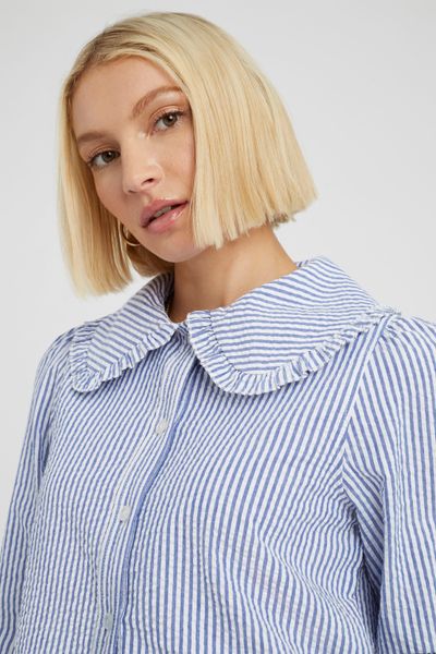 Chemise col claudine ray&eacute;e