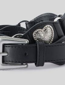 Ceinture western avec cœur en métal