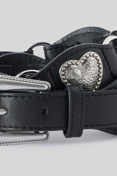 Ceinture western avec cœur en métal