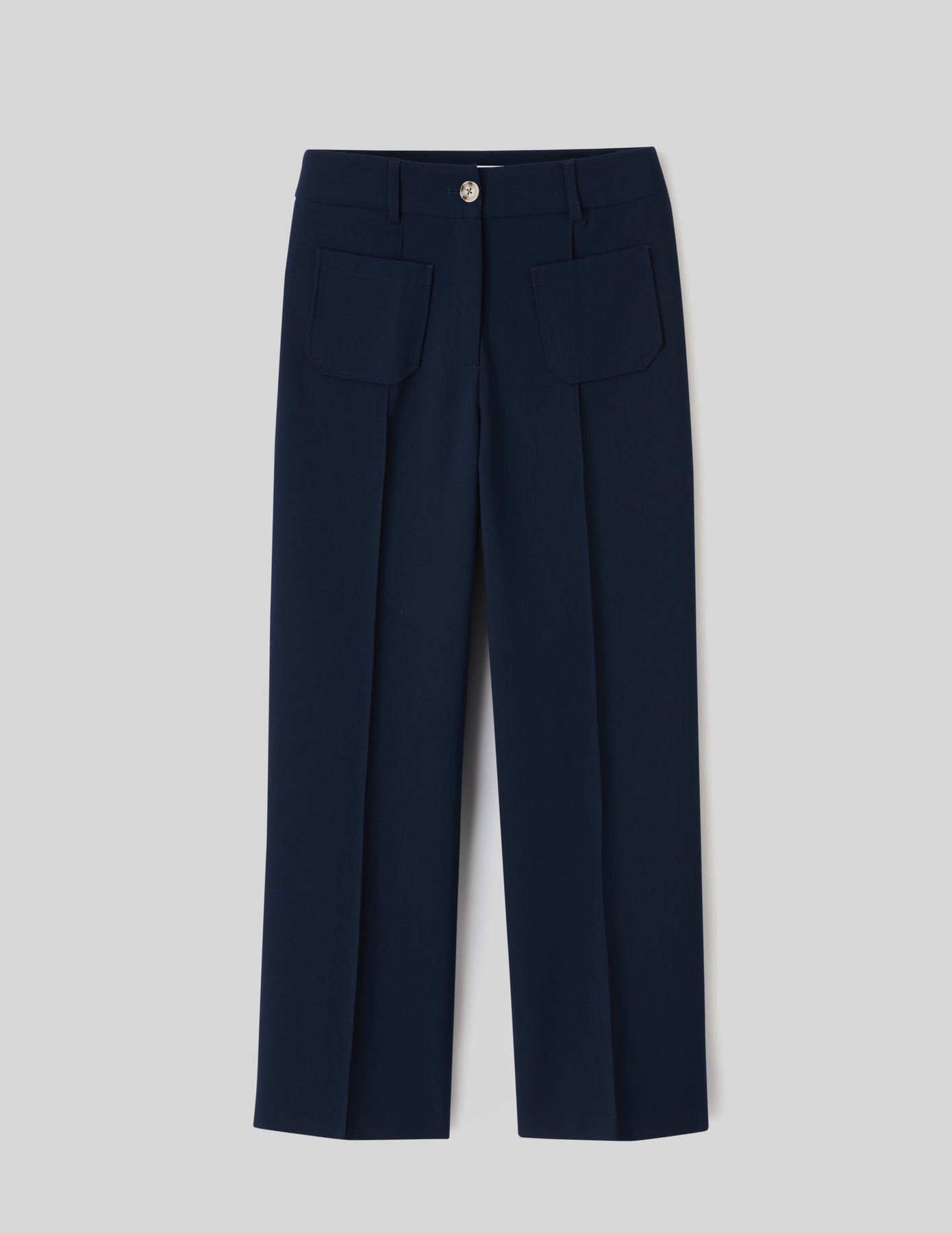 Pantalon tailleur poches plaquées