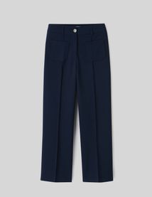 Pantalon tailleur poches plaquées