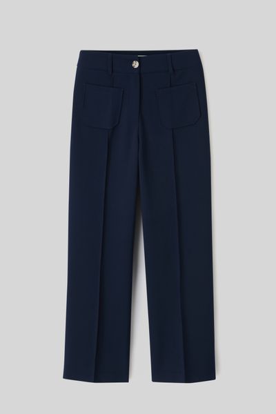 Pantalon tailleur poches plaquées